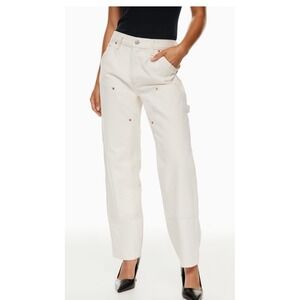 Aritzia Denim Forum The Lou Low Rise Carpenter Utility Cargo Jeans 28L Bone 25